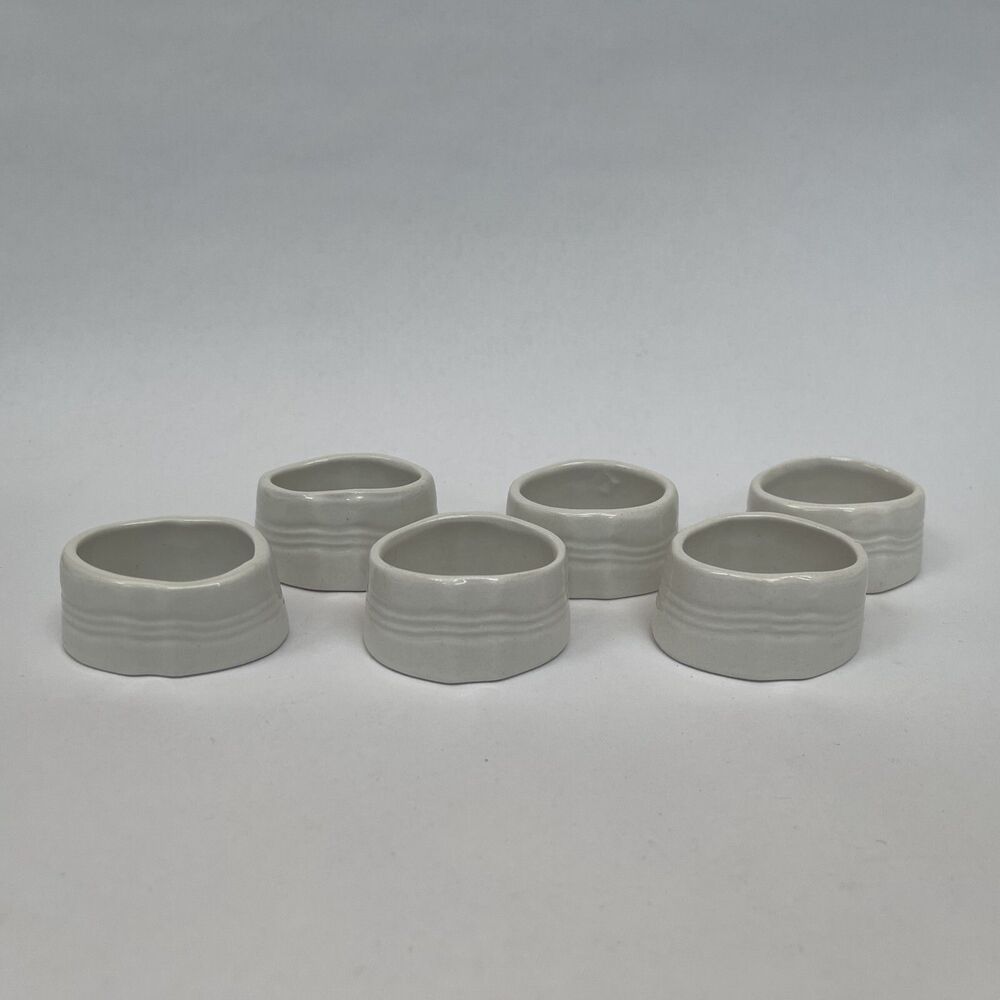 Napkin‎ Rings All White Lot of 6